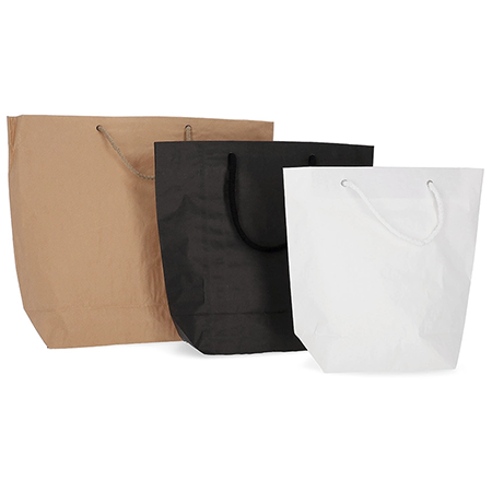 Popieriniai maišeliai medžiaginėmis rankenėlėmis