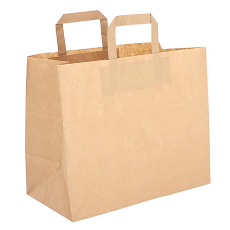 Popieriniai maišeliai plokščiomis popierinėmis rankenėlėmis